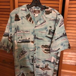 Kalaheo Hawaiian WWII Pearl Harbor Memorial USS ARIZONA UTAH AG-16 Shirt L